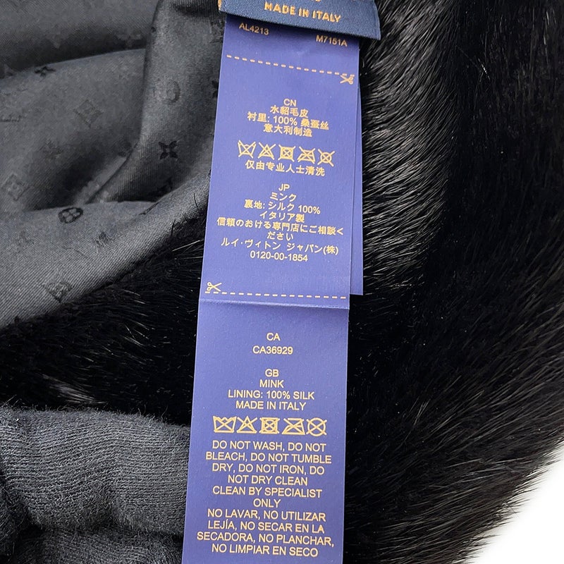 ルイヴィトン ハット モノグラムフラワー バケットハット LV コージー ミンク LOUIS VUITTON 帽子 黒 ブラック