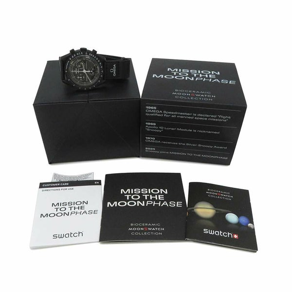スウォッチ オメガ コラボ ミッション トゥ ザ ムーンフェイズ ニュームーン スヌーピー SO33B700 黒文字盤
