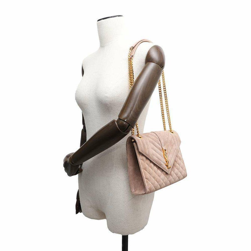 サンローランパリ チェーンショルダーバッグ エンヴェロップ ミディアム スエード 600185 SAINT LAURENT PARIS