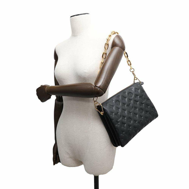 ルイヴィトン ショルダーバッグ モノグラム/ラムスキン クッサンPM M57790 LOUIS VUITTON 3way クラッチ ブラック 黒