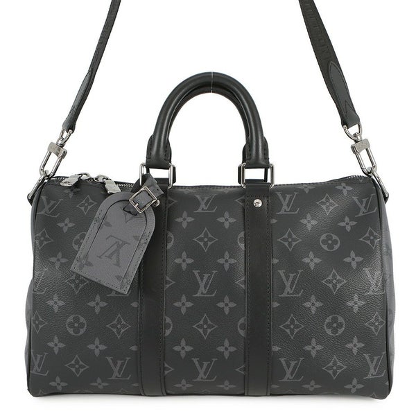 ルイヴィトン ハンドバッグ モノグラム・エクリプス リバース キーポル・バンドリエール35 M46655 2way ブラック 黒