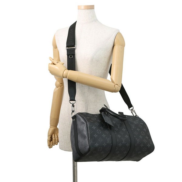 ルイヴィトン ハンドバッグ モノグラム・エクリプス リバース キーポル・バンドリエール35 M46655 2way ブラック 黒