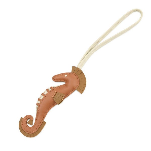 エルメス バッグチャーム イポ タツノオトシゴ ゴールド/クレ/クラフト ラムスキン B刻印 HERMES