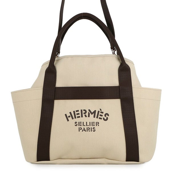 エルメス サックドパンサージュ グルーム SAC DE PANSAGE GROOM ベージュ・サブール/フー/シルバー金具 トワルシェブロン/キャンバス K刻印