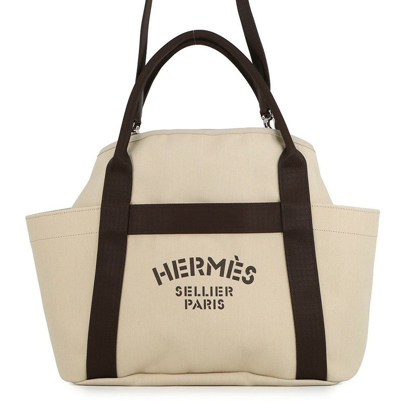 エルメス サックドパンサージュ グルーム SAC DE PANSAGE GROOM ベージュ・サブール/フー/シルバー金具 トワルシェブロン/キャンバス K刻印