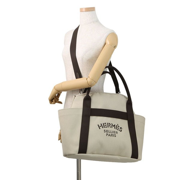 エルメス サックドパンサージュ グルーム SAC DE PANSAGE GROOM ベージュ・サブール/フー/シルバー金具 トワルシェブロン/キャンバス K刻印