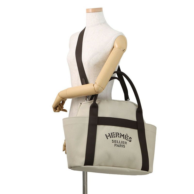 エルメス サックドパンサージュ グルーム SAC DE PANSAGE GROOM ベージュ・サブール/フー/シルバー金具 トワルシェブロン/キャンバス K刻印
