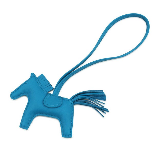 エルメス バッグチャーム ロデオPM ブルーザンジバル ラムスキン HERMES