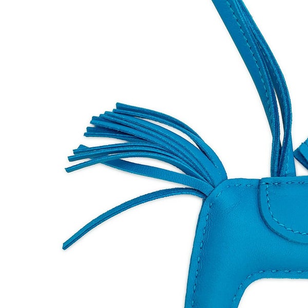 エルメス バッグチャーム ロデオPM ブルーザンジバル ラムスキン HERMES