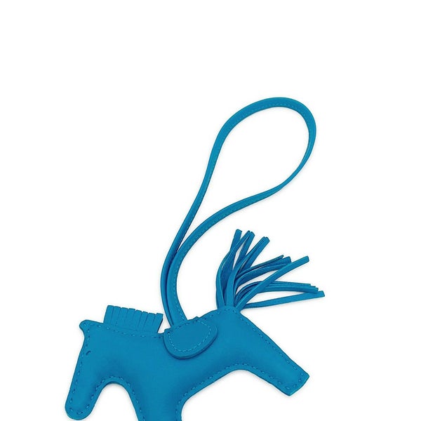 エルメス バッグチャーム ロデオPM ブルーザンジバル ラムスキン HERMES