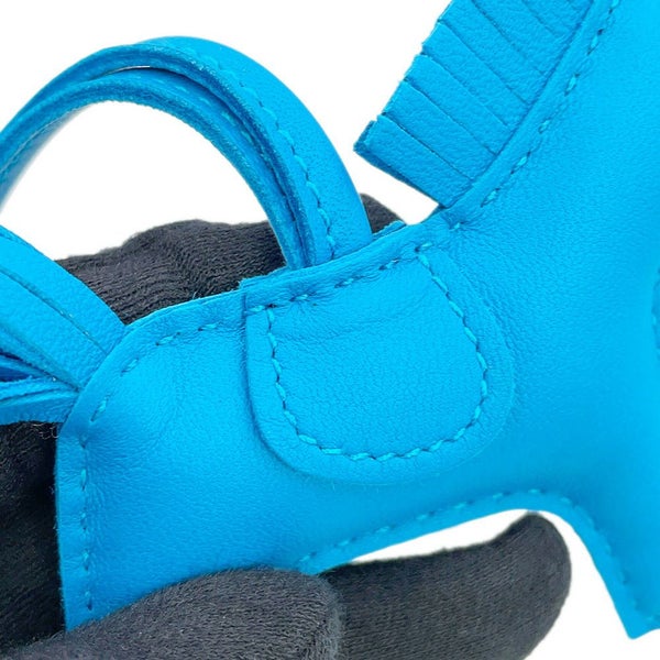 エルメス バッグチャーム ロデオPM ブルーザンジバル ラムスキン HERMES