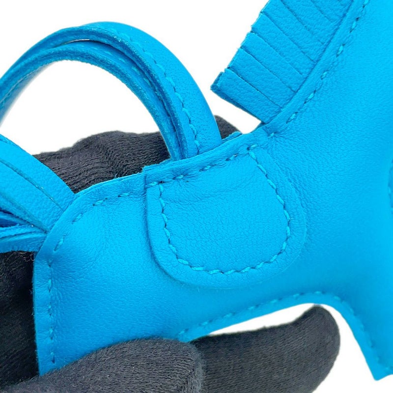 エルメス バッグチャーム ロデオPM ブルーザンジバル ラムスキン HERMES