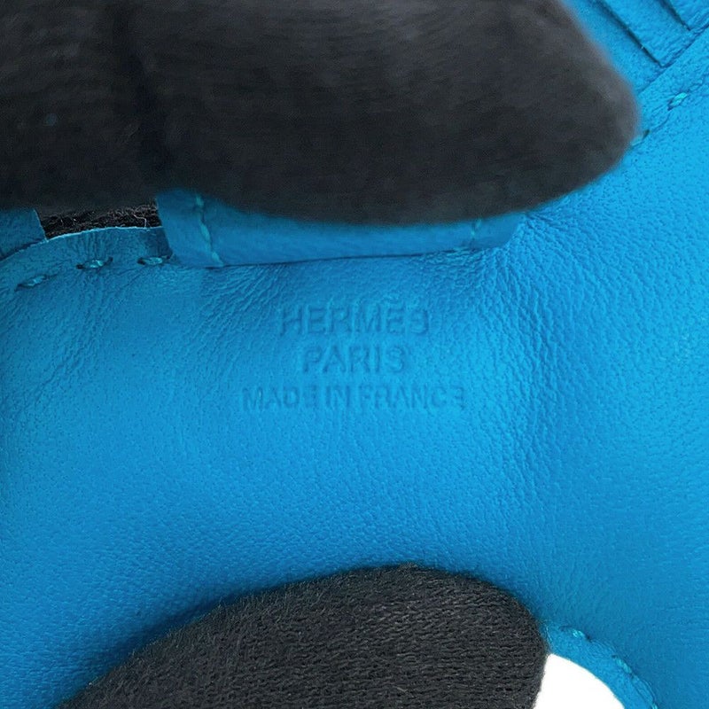 エルメス バッグチャーム ロデオPM ブルーザンジバル ラムスキン HERMES