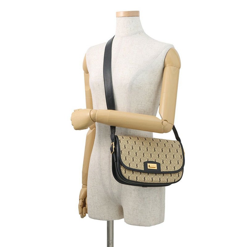 サンローランパリ ショルダーバッグ モノグラム サッチェル オールオーバー ミディアム 585006 SAINT LAURENT PARIS 黒