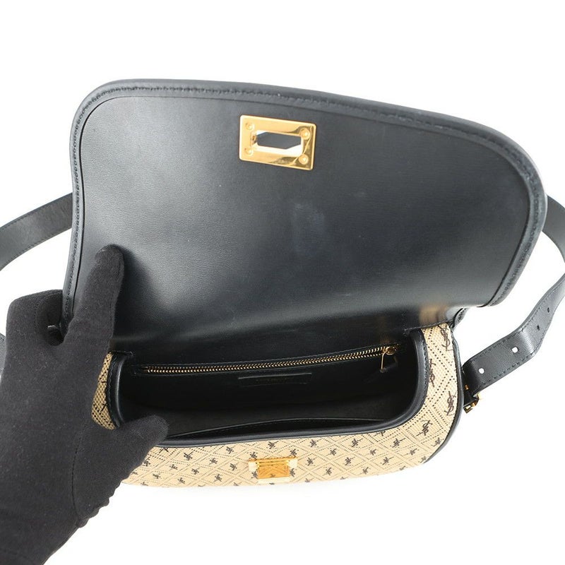 サンローランパリ ショルダーバッグ モノグラム サッチェル オールオーバー ミディアム 585006 SAINT LAURENT PARIS 黒
