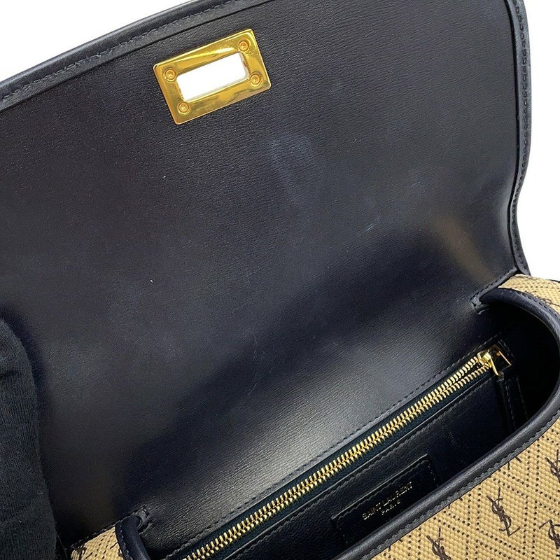 サンローランパリ ショルダーバッグ モノグラム サッチェル オールオーバー ミディアム 585006 SAINT LAURENT PARIS 黒