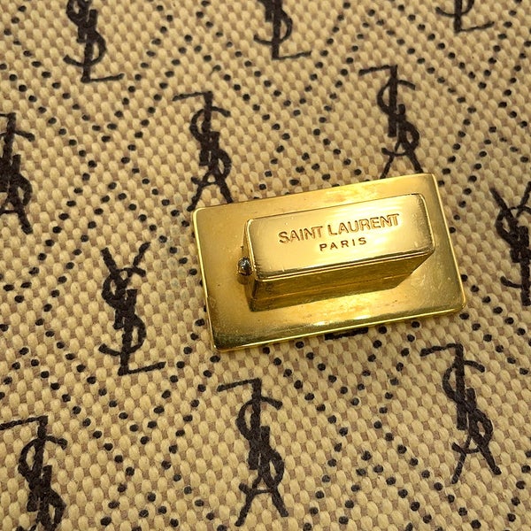 サンローランパリ ショルダーバッグ モノグラム サッチェル オールオーバー ミディアム 585006 SAINT LAURENT PARIS 黒