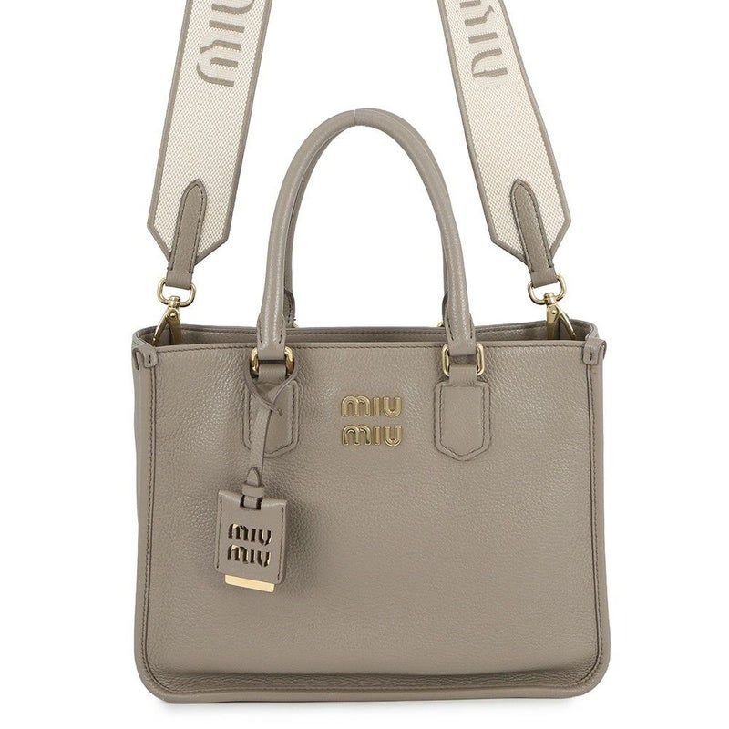 ミュウミュウ ハンドバッグ ロゴ ヴィッテロダイノ レザー 5BA249 Miu Miu 2wayショルダーバッグ