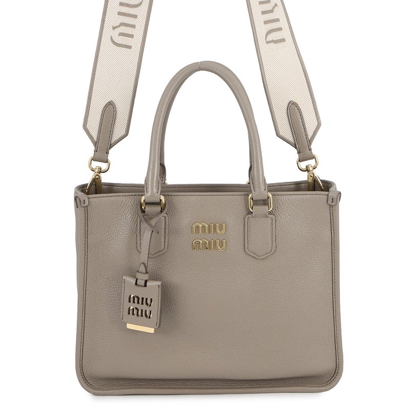 ミュウミュウ ハンドバッグ ロゴ ヴィッテロダイノ レザー 5BA249 Miu Miu 2wayショルダーバッグ