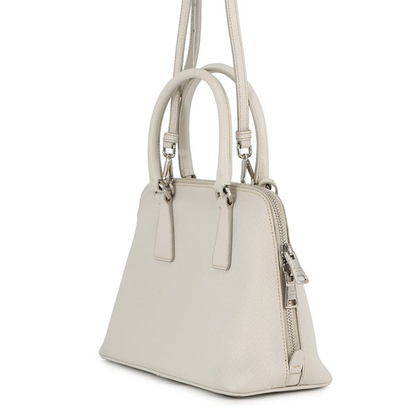 プラダ ハンドバッグ  プロムナード トライアングルロゴ サフィアーノ レザー BL0838 PRADA 2wayショルダー 白