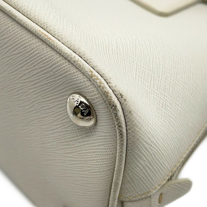 プラダ ハンドバッグ  プロムナード トライアングルロゴ サフィアーノ レザー BL0838 PRADA 2wayショルダー 白