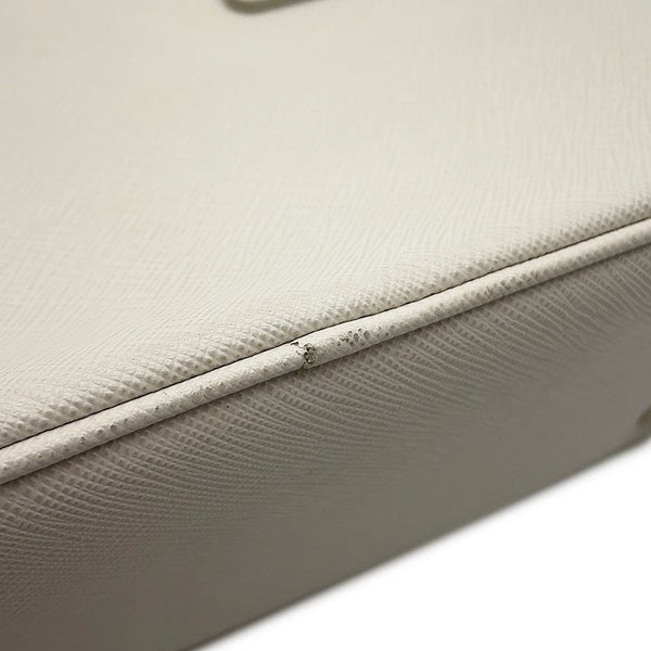 プラダ ハンドバッグ  プロムナード トライアングルロゴ サフィアーノ レザー BL0838 PRADA 2wayショルダー 白