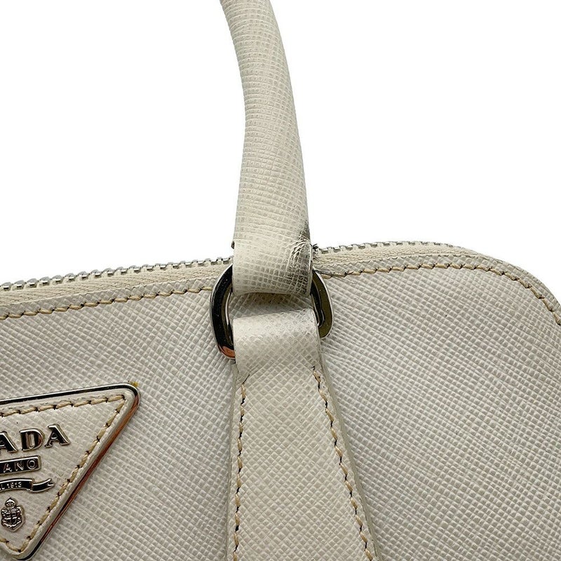 プラダ ハンドバッグ  プロムナード トライアングルロゴ サフィアーノ レザー BL0838 PRADA 2wayショルダー 白