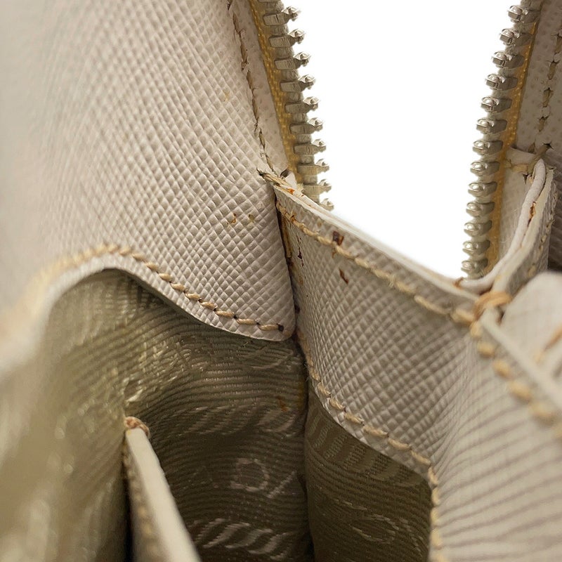 プラダ ハンドバッグ  プロムナード トライアングルロゴ サフィアーノ レザー BL0838 PRADA 2wayショルダー 白