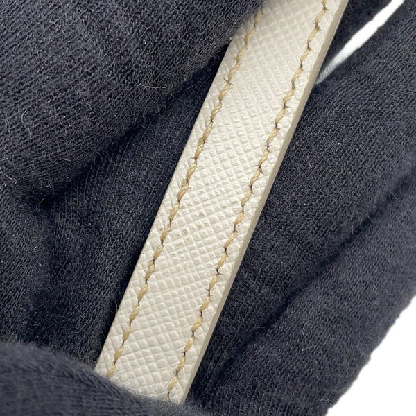 プラダ ハンドバッグ  プロムナード トライアングルロゴ サフィアーノ レザー BL0838 PRADA 2wayショルダー 白