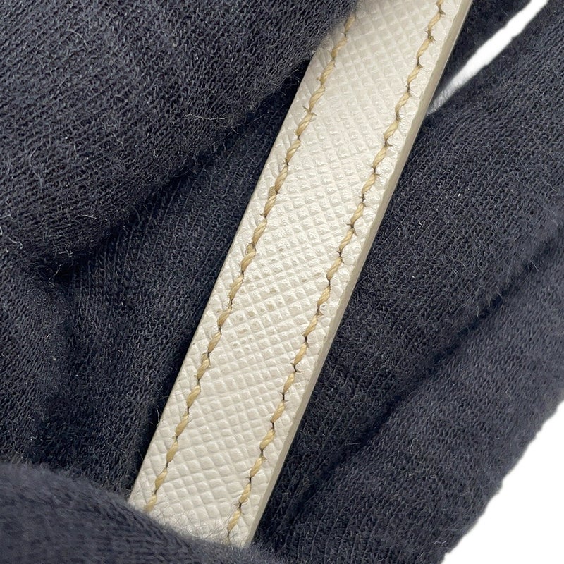 プラダ ハンドバッグ  プロムナード トライアングルロゴ サフィアーノ レザー BL0838 PRADA 2wayショルダー 白