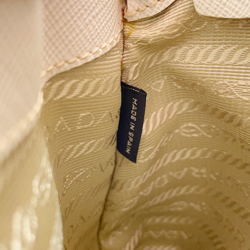 プラダ ハンドバッグ  プロムナード トライアングルロゴ サフィアーノ レザー BL0838 PRADA 2wayショルダー 白