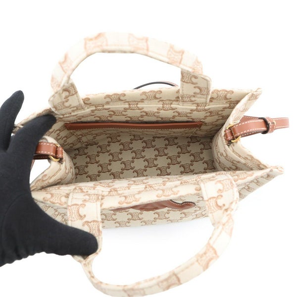 セリーヌ ハンドバッグ トリオンフ カバ タイス スモール キャンバス 199162FRF CELINE 2wayショルダーバッグ