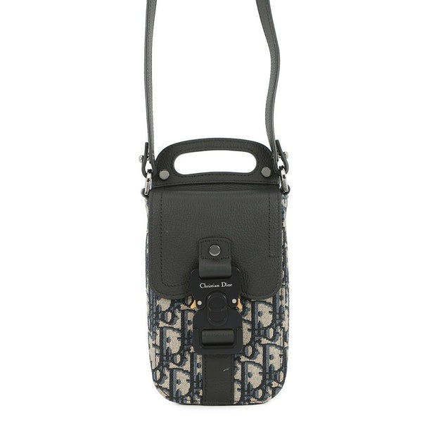 クリスチャン・ディオール ショルダーバッグ オブリーク サドル バーティカルポーチ Christian Dior 黒 トロッター