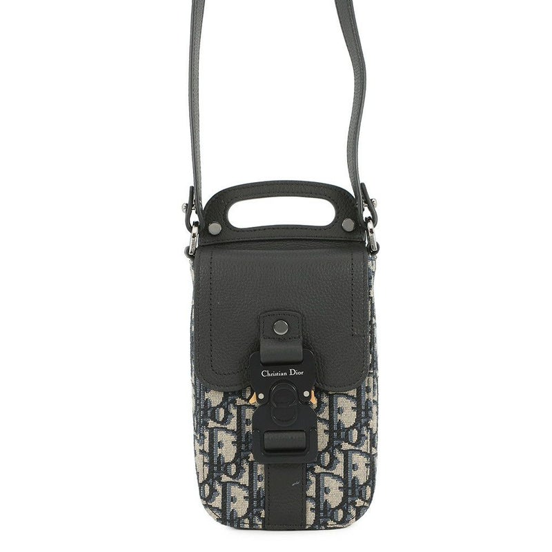 クリスチャン・ディオール ショルダーバッグ オブリーク サドル バーティカルポーチ Christian Dior 黒 トロッター