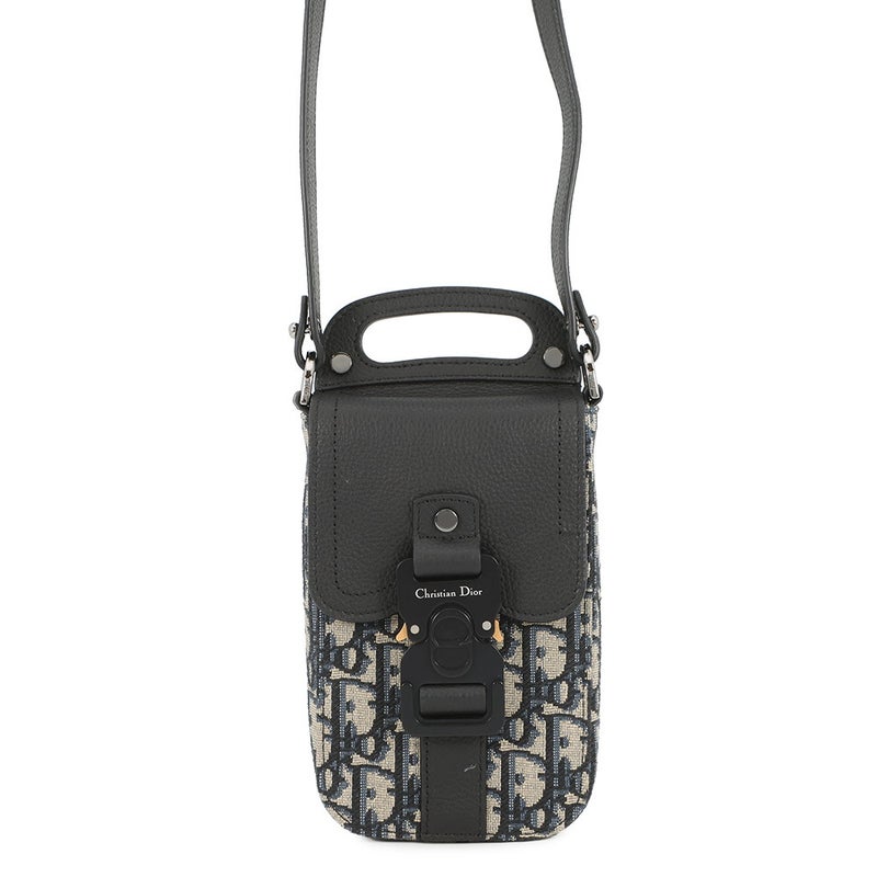 クリスチャン・ディオール ショルダーバッグ オブリーク サドル バーティカルポーチ Christian Dior 黒 トロッター