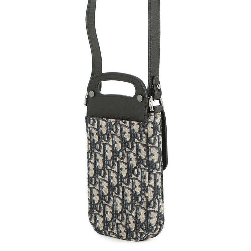 クリスチャン・ディオール ショルダーバッグ オブリーク サドル バーティカルポーチ Christian Dior 黒 トロッター