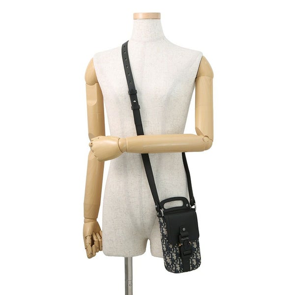 クリスチャン・ディオール ショルダーバッグ オブリーク サドル バーティカルポーチ Christian Dior 黒 トロッター