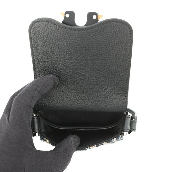 クリスチャン・ディオール ショルダーバッグ オブリーク サドル バーティカルポーチ Christian Dior 黒 トロッター