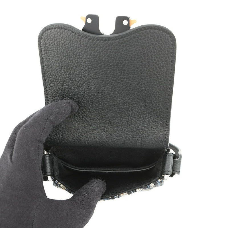 クリスチャン・ディオール ショルダーバッグ オブリーク サドル バーティカルポーチ Christian Dior 黒 トロッター