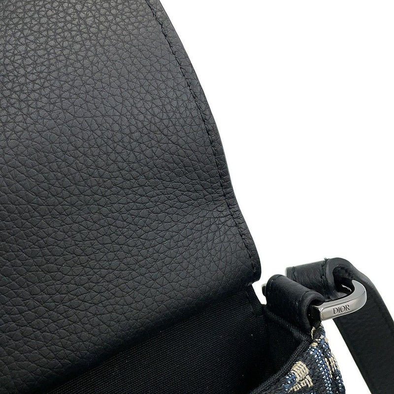 クリスチャン・ディオール ショルダーバッグ オブリーク サドル バーティカルポーチ Christian Dior 黒 トロッター