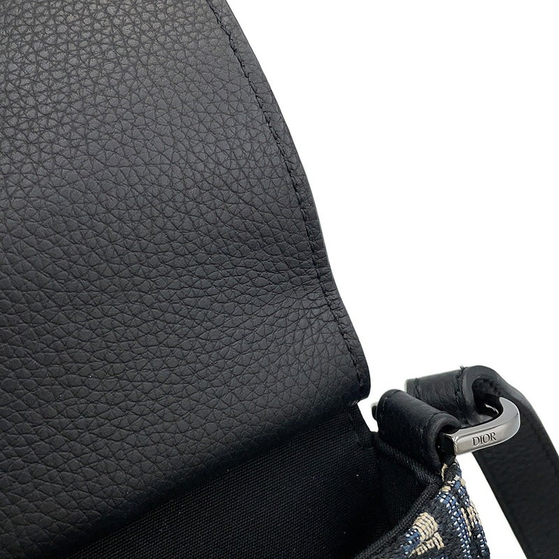 クリスチャン・ディオール ショルダーバッグ オブリーク サドル バーティカルポーチ Christian Dior 黒 トロッター