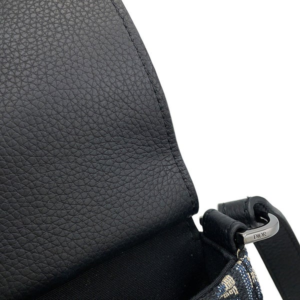 クリスチャン・ディオール ショルダーバッグ オブリーク サドル バーティカルポーチ Christian Dior 黒 トロッター