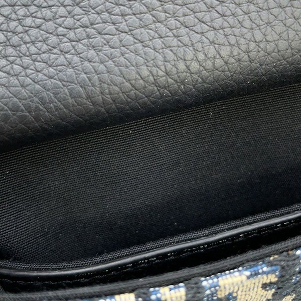 クリスチャン・ディオール ショルダーバッグ オブリーク サドル バーティカルポーチ Christian Dior 黒 トロッター