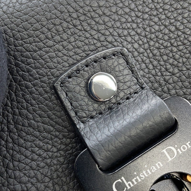 クリスチャン・ディオール ショルダーバッグ オブリーク サドル バーティカルポーチ Christian Dior 黒 トロッター