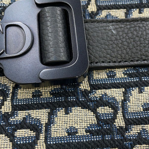 クリスチャン・ディオール ショルダーバッグ オブリーク サドル バーティカルポーチ Christian Dior 黒 トロッター