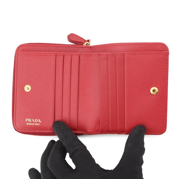 プラダ 二つ折り財布 コンパクトウォレット レザー PRADA