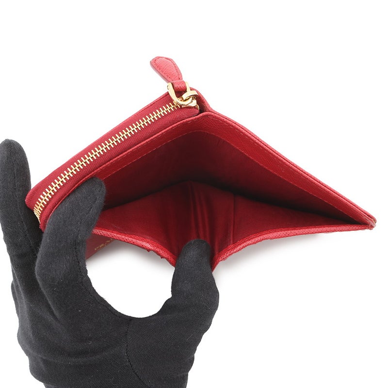 プラダ 二つ折り財布 コンパクトウォレット レザー PRADA