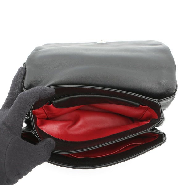 プラダ チェーンショルダーバッグ ロゴ レザー PRADA 2ｗay 黒