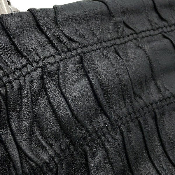 プラダ チェーンショルダーバッグ ロゴ レザー PRADA 2ｗay 黒