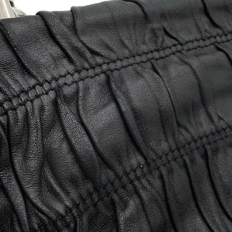 プラダ チェーンショルダーバッグ ロゴ レザー PRADA 2ｗay 黒